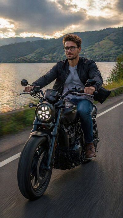 Focused Ride Through Lake Toba's Morning Serenity