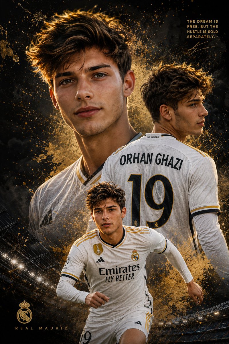 Young star in white jersey looks upward with fierce determination