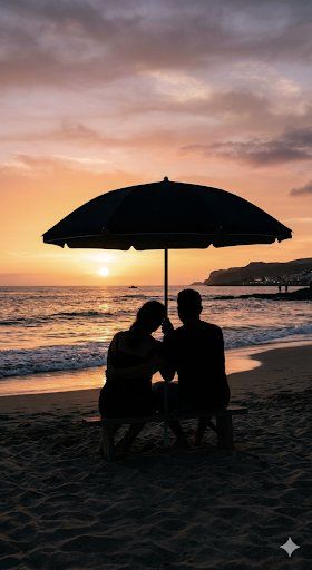 Sunset Embrace on a Serene Shore