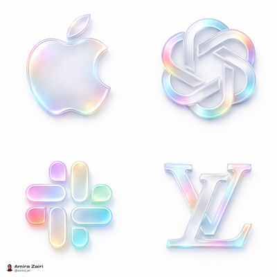 Sleek Frosted Glass Logos with Iridescent Glow
