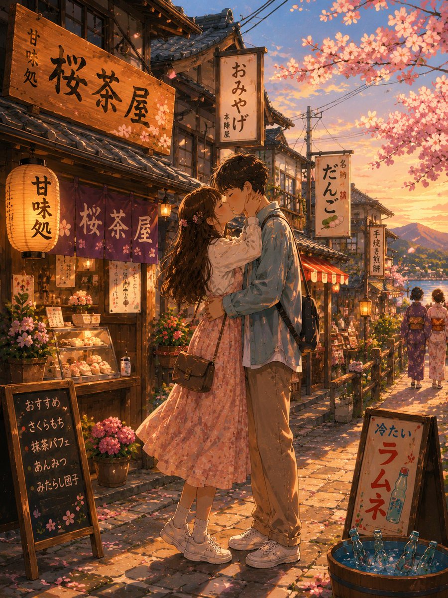 Romantic Kyoto: A Kiss Beneath the Blossoms