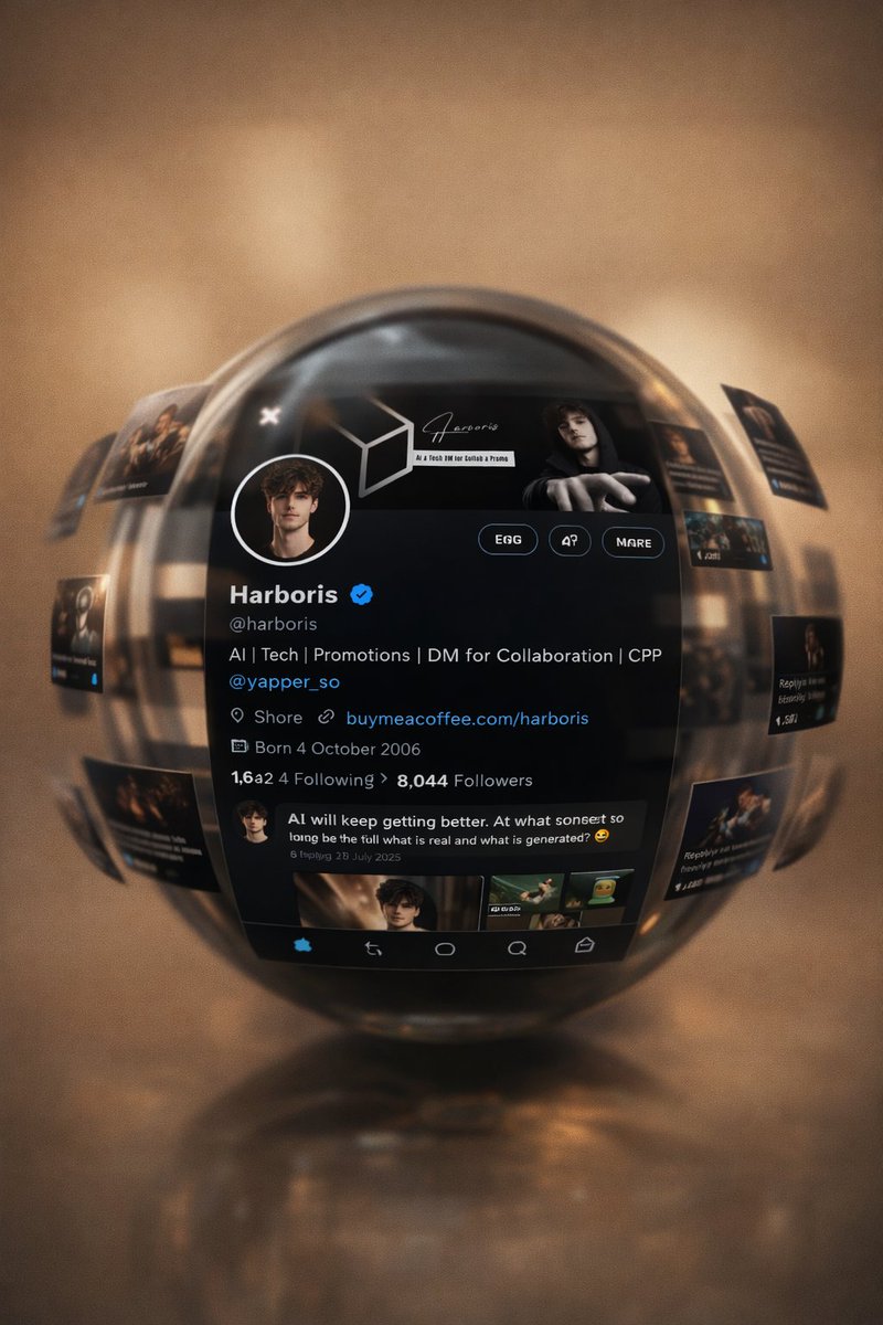 Cinematic Glass Sphere Showcasing X Profile