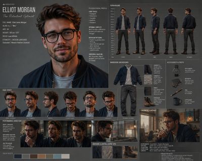 Dynamic Character Design Sheet for a High-Budget Animation