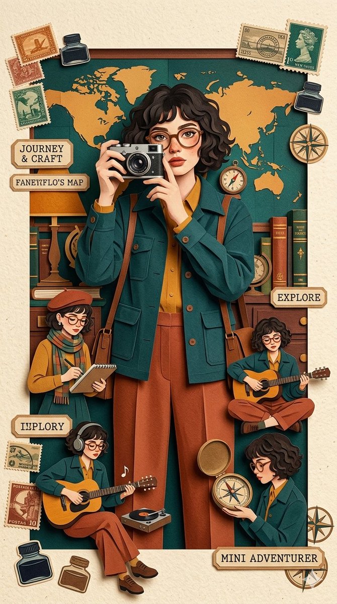 Young woman captures travel memories with vintage film camera