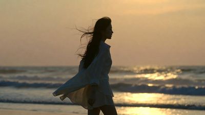 Golden Hour Serenity: A Moment on the Shoreline
