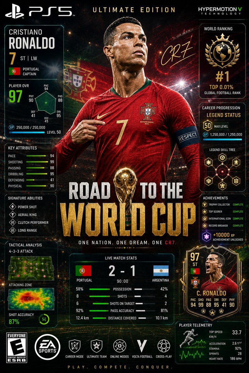Ronaldo leads Portugal in a futuristic holographic stadium battle