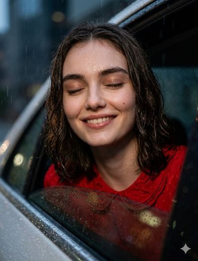 Raindrops and Radiance: Joy in Motion