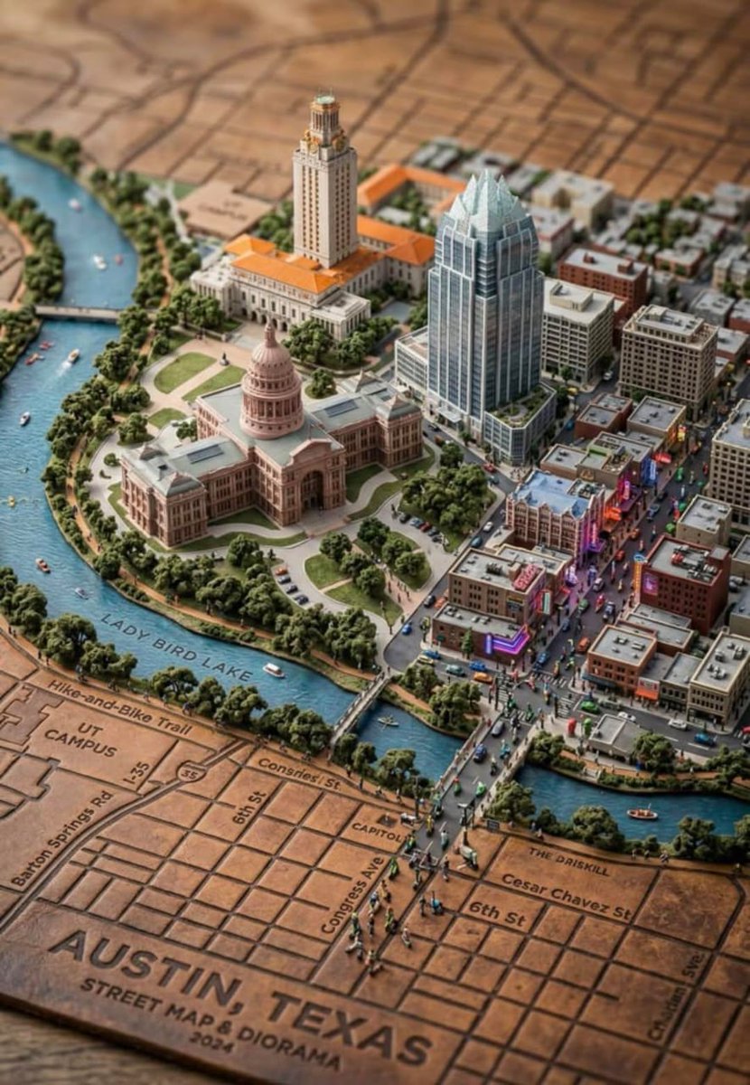 Urban Diorama in Macro: 3D Landmarks Rise from City Map