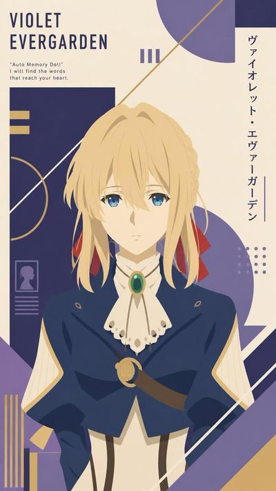 Geometric Elegance: Violet Evergarden in Color Blocks