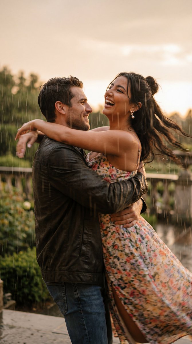 Cinematic Romance in the Rain