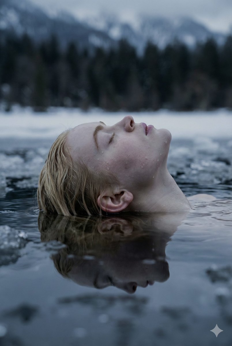 Ethereal Reflection: A Portrait in Frozen Serenity