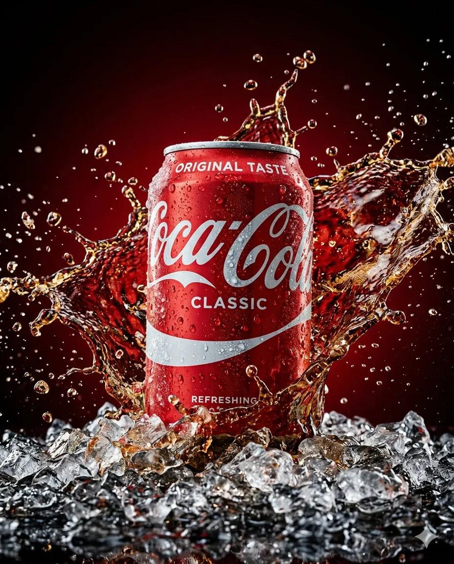 Ultimate Refreshment: Chilled Coca-Cola Splash
