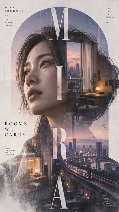 Creating a 9:16 Editorial Double-Exposure Poster with Integrated Portrait and Architecture