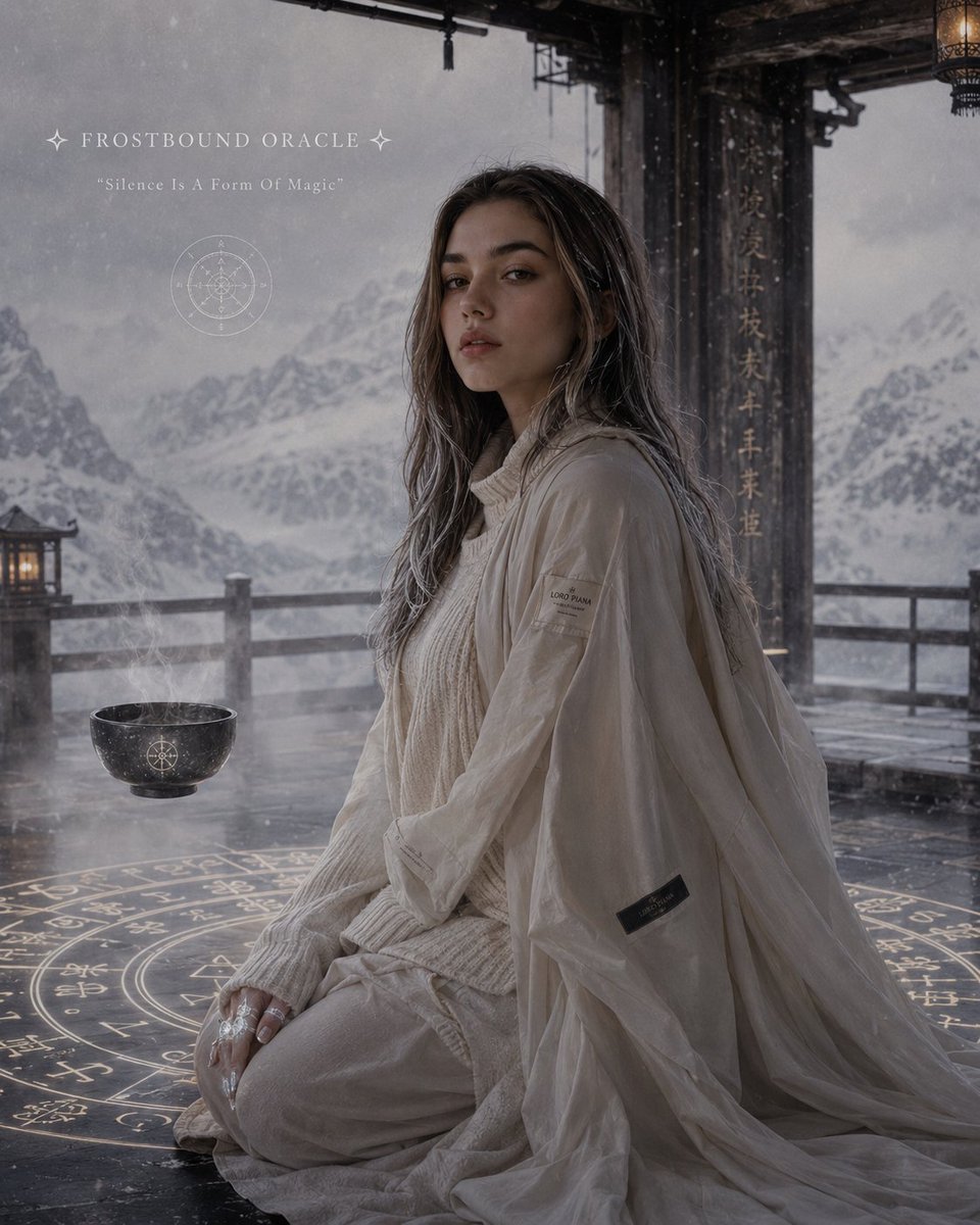 A woman in cream knit sits in seiza at a celestial ryokan