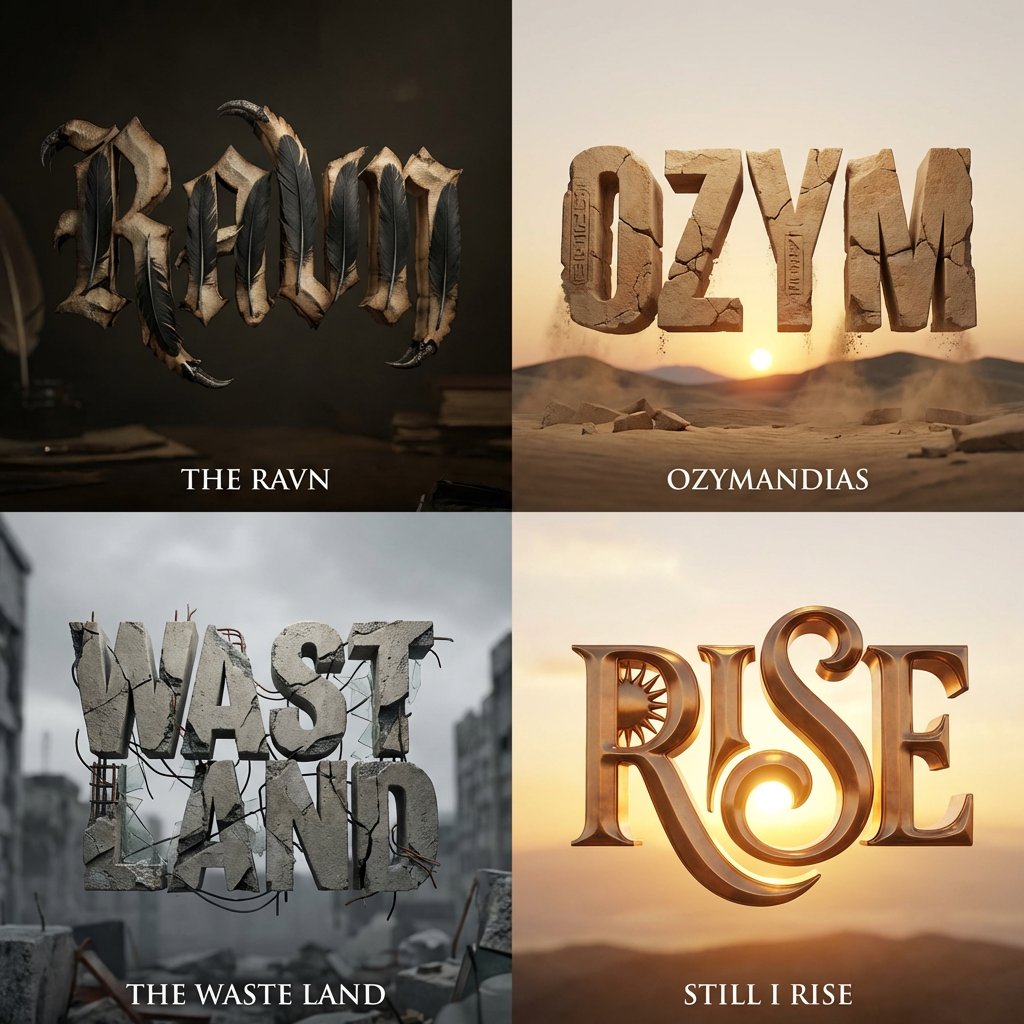 Epic Literary Fonts in 3D Sculptural Typography