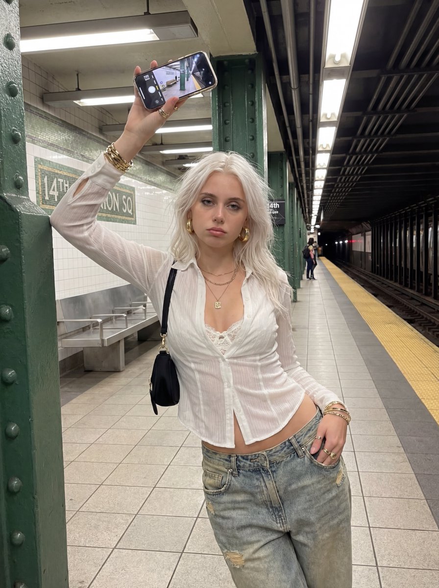 Urban Chic: A Subway Selfie Revolution