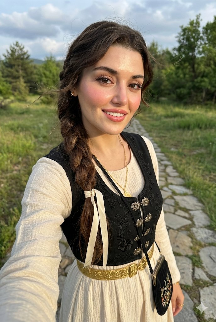 Radiant Elegance: A Serene Selfie in Nature