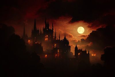 Enigmatic Figure Bathed in Moonlight Shadows
