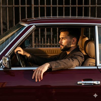 Elegance in Motion: A Vintage Car Portrait