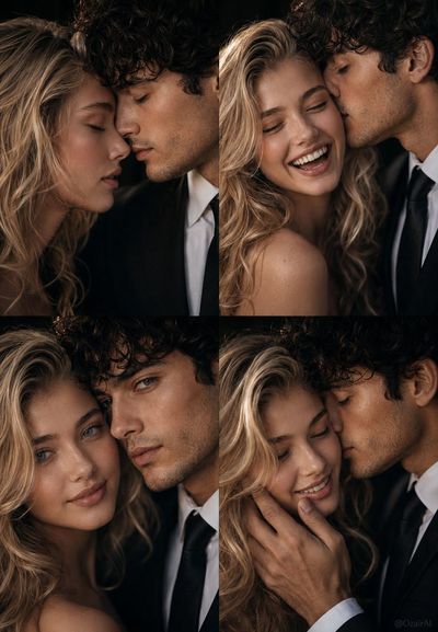 A couple shares four intimate moments in cinematic closeups