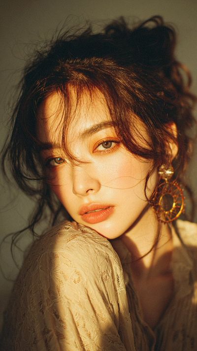 Golden Hour Elegance: A Vintage Bohemian Portrait