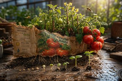 Seed Packet Transformed Into Living Garden