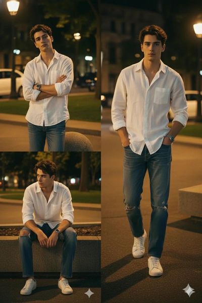 Urban Night Charm: A Portrait of Style