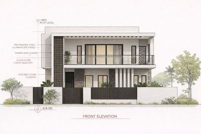 Sleek Modern Residence: An Architectural Elevation
