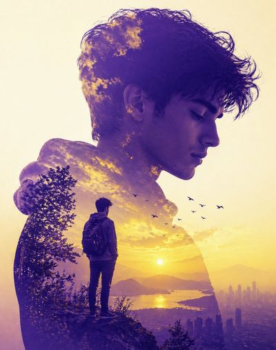 Contemplation in Twilight: Silhouette Meets Sunset