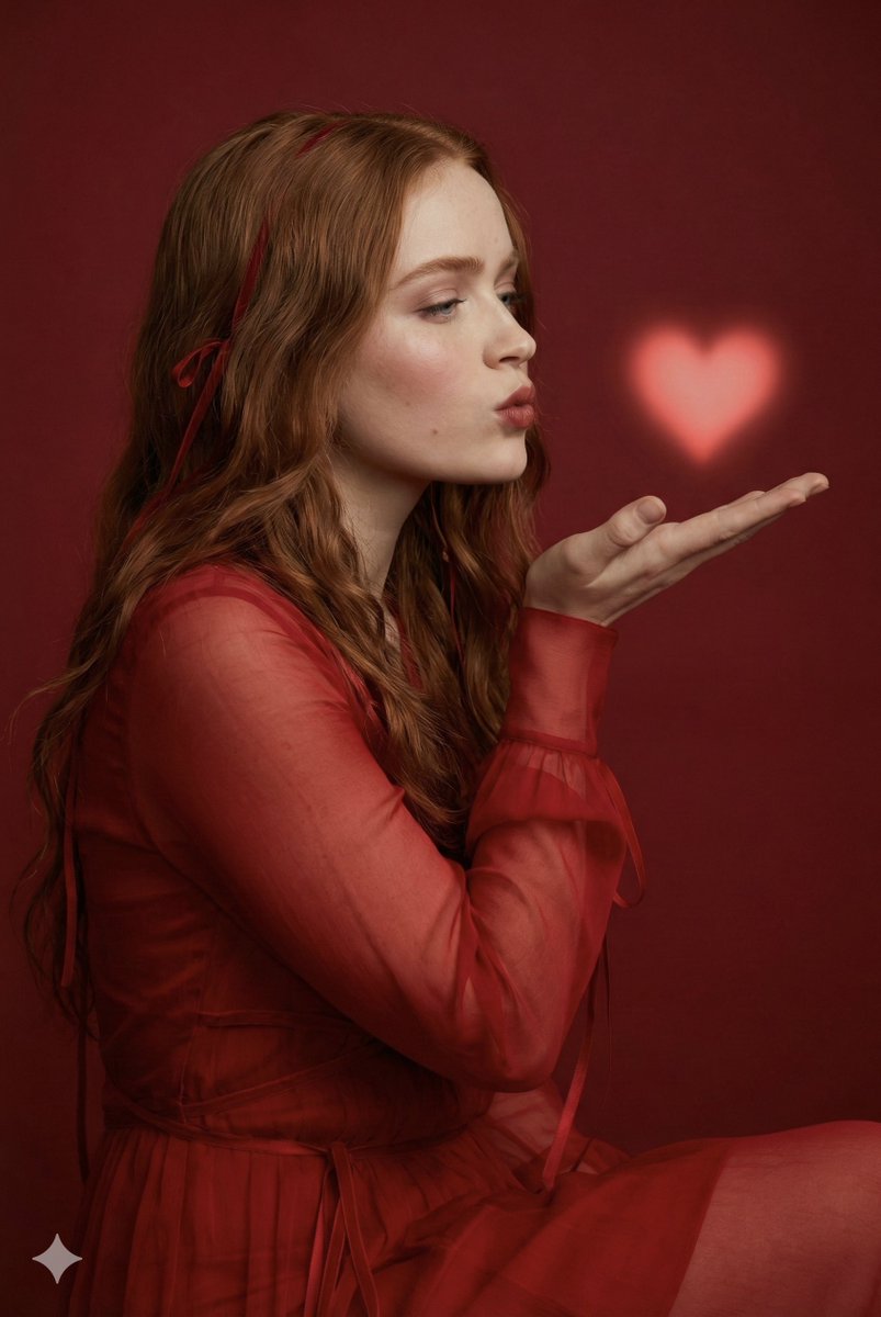 A Dreamy Valentine’s Day Portrait in Soft Red Tones