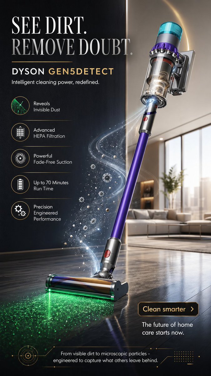Dyson GEN5Detect: Precision Cleaning in a Luxurious Light