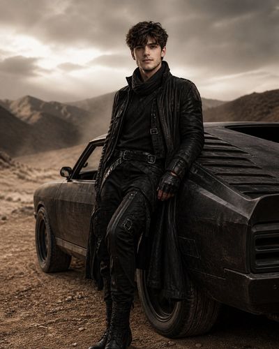 Desert Noir: Matte-Black Muscle in Harsh Sunlight