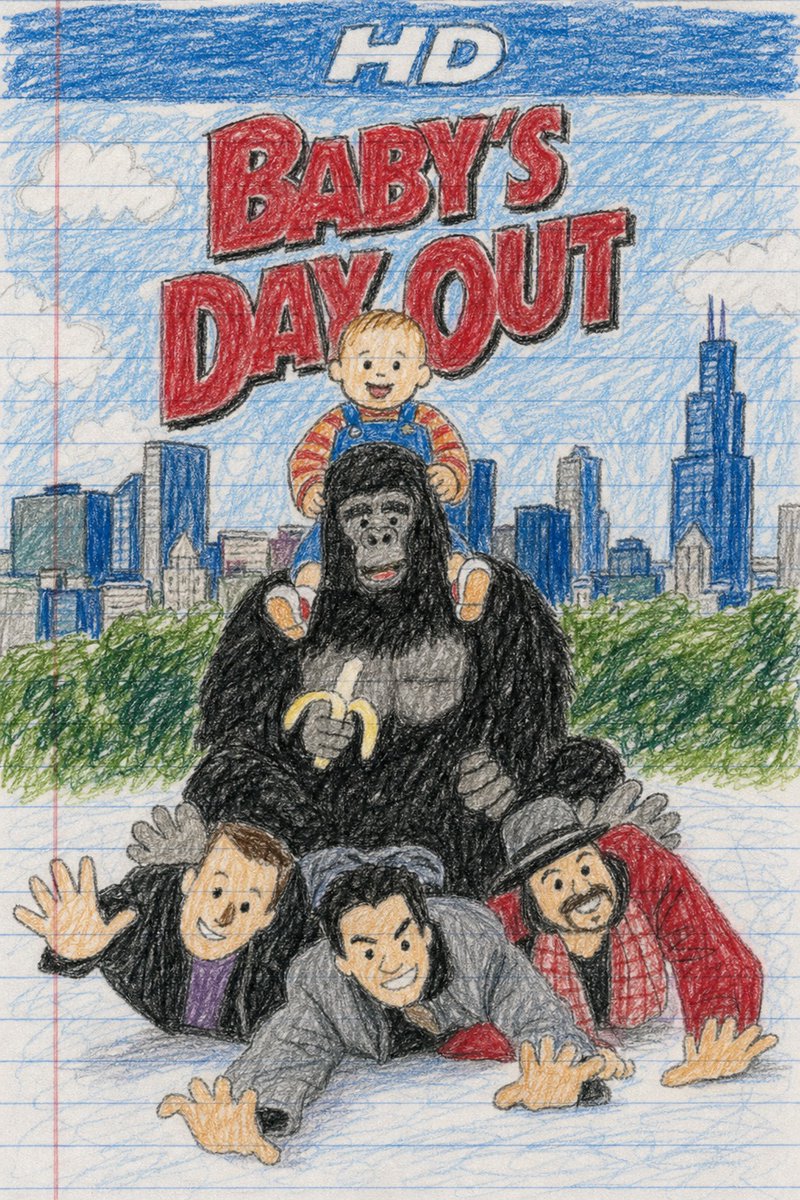 Whimsical Movie Poster Reimagined as Child's Art