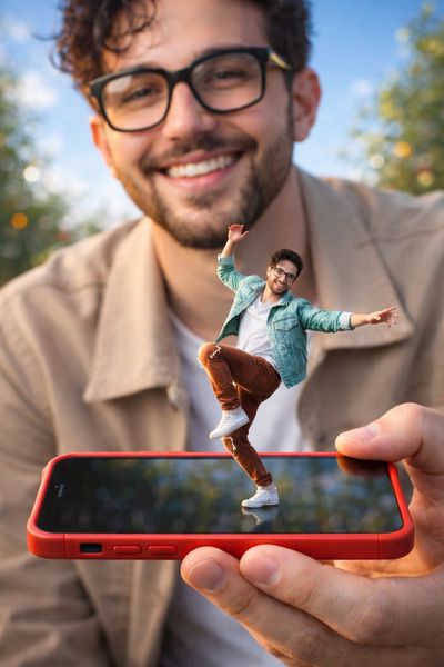Dual-Scale Portrait: A Surreal Play on Perspective and Detail