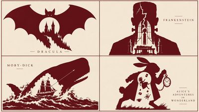 Oxblood Bat Silhouette Hides Castle Dracula in Negative Space