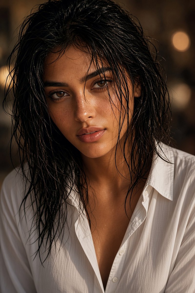 Mesmerizing Portrait of a Young Woman in Golden Hour Light