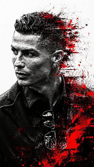 Fragmented Noir: Monochrome Portrait with Crimson Glitches