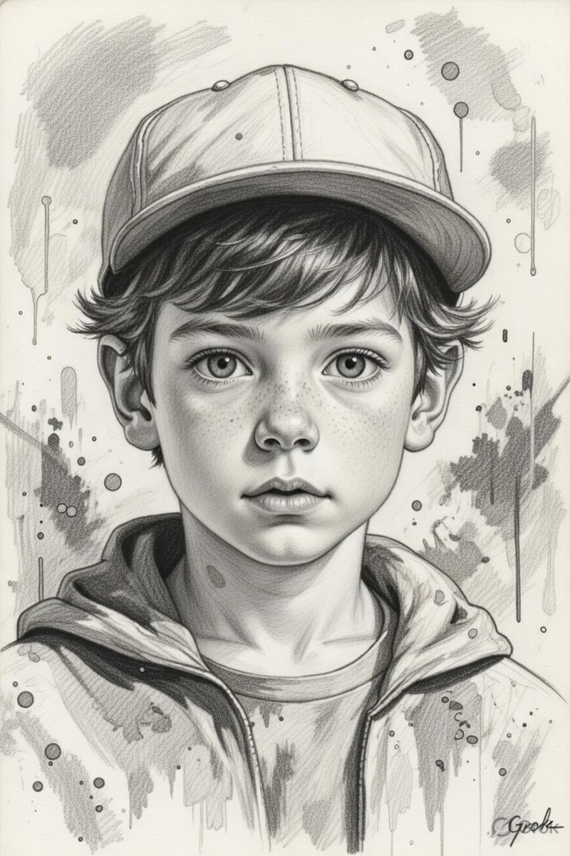 Vibrant Street Art Portrait of a Young Dreamer