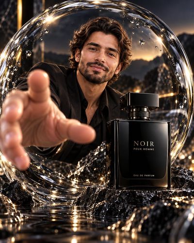 Model Reaches Through Glass Sphere in Luxury Ad