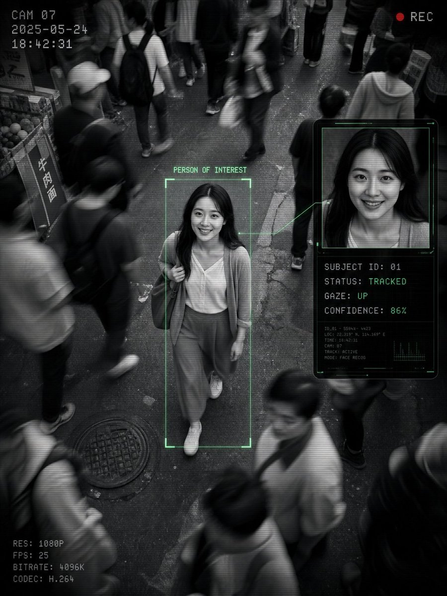Surveillance in Focus: Urban Street, Cinematic Overhead View