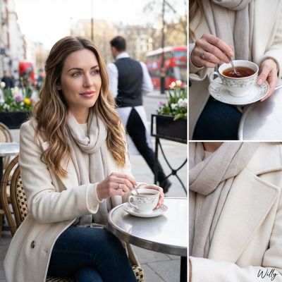 Serene Café Moment in Springtime London