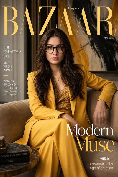 Harper’s Bazaar Cover: Elegance in Yellow