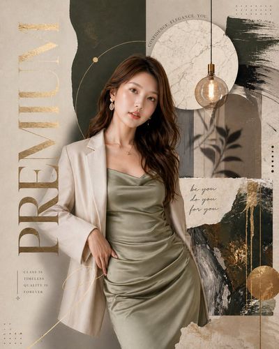 Earthy Elegance: Luxe Editorial Fashion Collage