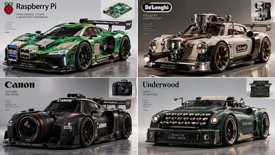 Four everyday objects morph into sleek hypercars in studio render