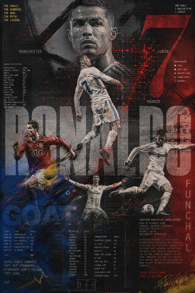 A stroboscopic Ronaldo sprint sequence merges with data constellations