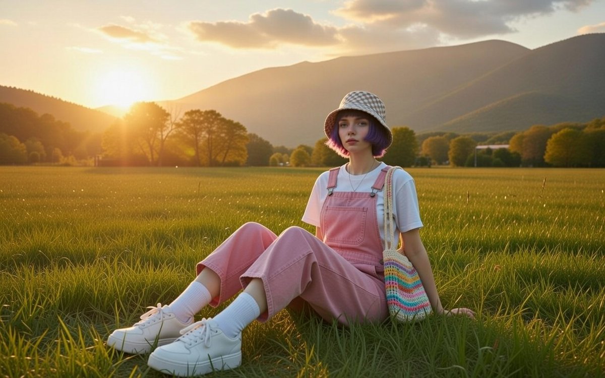 Golden Hour Reflections in a Meadow