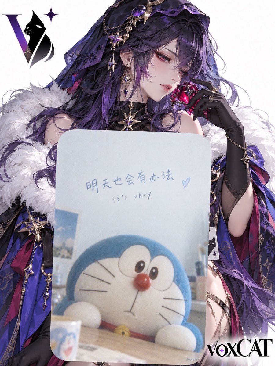 Elegant Anime Character Poses with Vibrant Cloak and Gloves