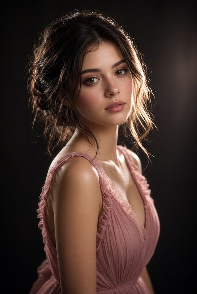 Elegant Studio Portrait Reveals Timeless Beauty in Soft Pastel Hues