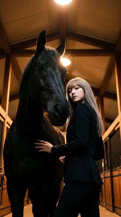 Luxurious Equestrian Fashion Portrait