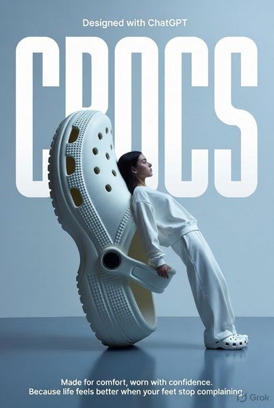 Minimalist Surreal Crocs Fashion Poster